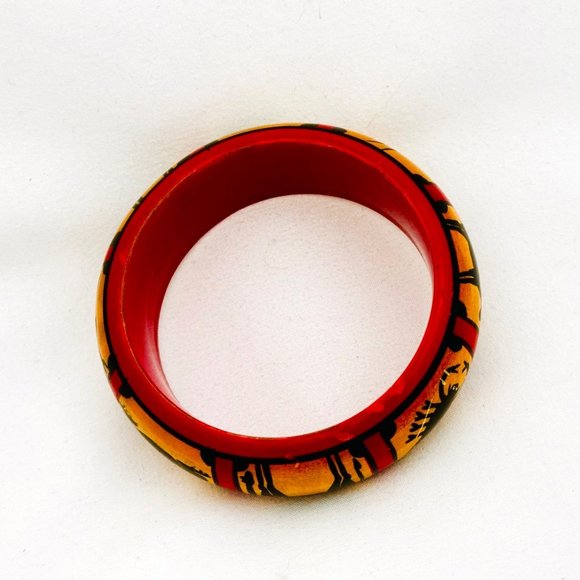 Hand Painted Wood Bangle. - Picture 3 of 7